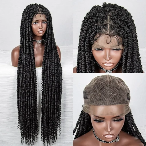 40 Inches Braided Wigs Synthetic Full Lace Front Wigs MI1607860