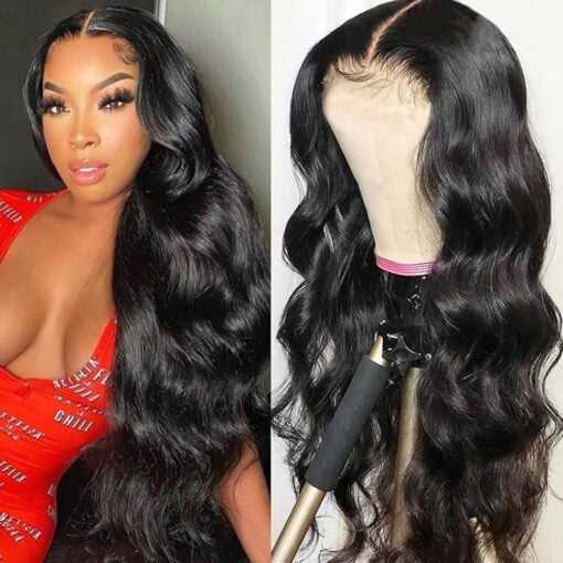 4X4 Body Wave Lace Closure Human Hair Wigs Short Lace Wig Human Hair 14 Inch Lace Front Wigs Human Hair For Women Black Women 180% Density Pre Plucked With MI1604677