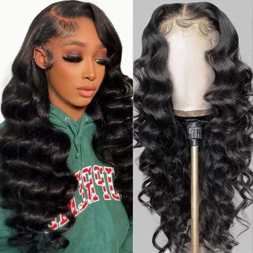 4X4 Lace Front Wigs, Loose Deep Wave Human Natural Hairs MI1602386