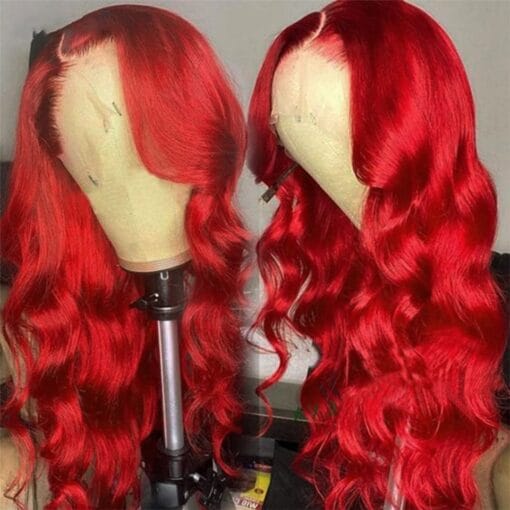 5X5 Red Body Wave Undetectable Lace Wig Human Hair MI1611369