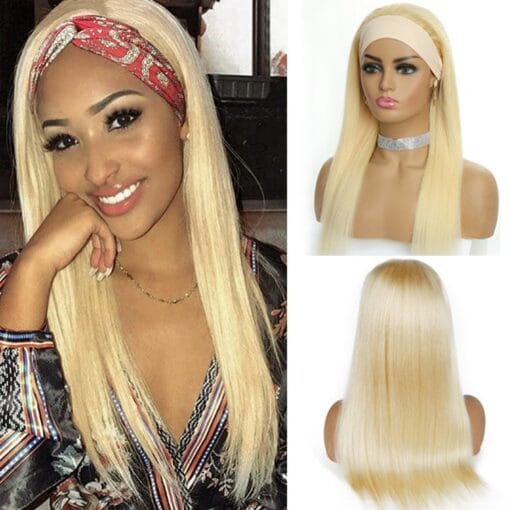 613 Blonde Hair 100% Human Hair Headband Wig – Phoenixrose Hair MI1611981