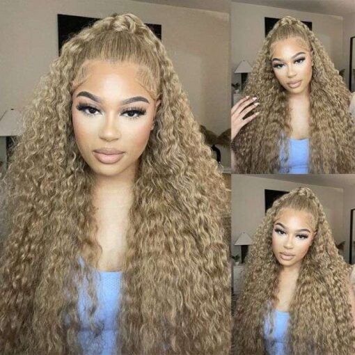 613 Blonde Water Wave Lace Front Wig 100% Human Hair Wigs 4X4 150 / 10 Inch MI1610997