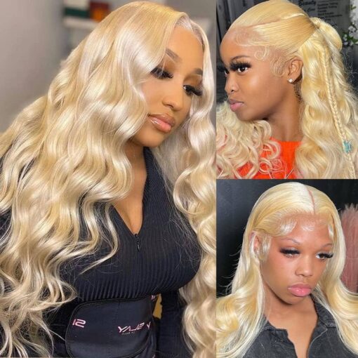 613 Lace Front Wig Human Hair 13X4 Body Wave Blonde Lace Front Wigs Human Hair Pre Plucked With Baby Hair 613 Hd Lace Frontal Wig Brazilian Virgin MI1610320