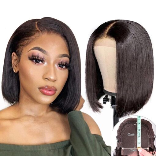 8Inch 4X4 Lace Closure Wig Wholesale Middle Left Right Side Part,100% Brazilian Human Hair Wigs For Women Black Women Buy Wigs For Women Black Women,Human Hair Wig,4X4 Closure Wig Product On Alibaba.Com MI1604838