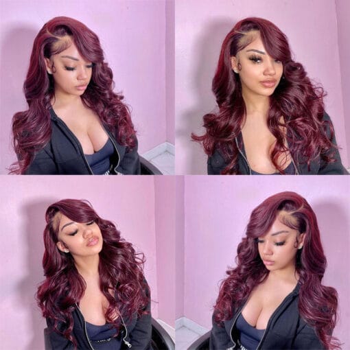 99J Burgundy 5X5 Body Wave Closure Wig Flash Sale Supernova MI1611341