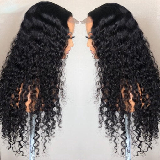 Affordable Deep Wave Lace Closure Wig 100% Human Hair High MI1604041