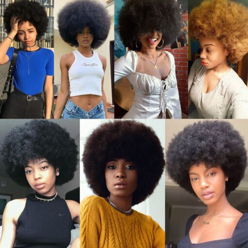 Afro Kinky Curly Wig Women Short Synthetic Hair 4Inch For Women MI1603286