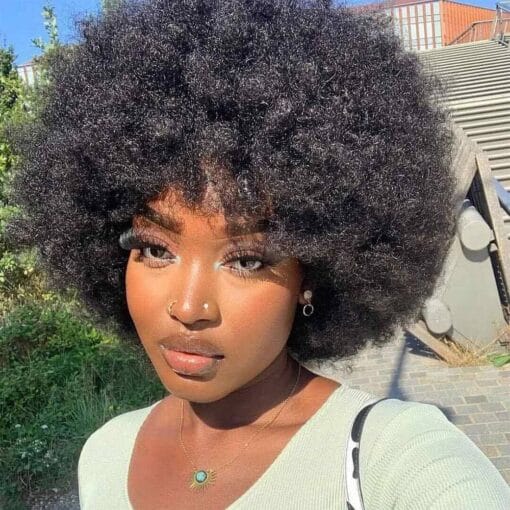 Afro Wigs For Women Black Women Short 70S Afro Wigs For Women Women 70S Bouncy Kinky Curly Wigs Afro Wigs 70'S Bouncy And Soft Natural Looking Fluffy Afro Curly MI1606861