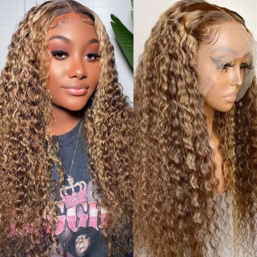 Afrodiva Highlight Lace Front Wig Human Hair Colored Deep MI1602035