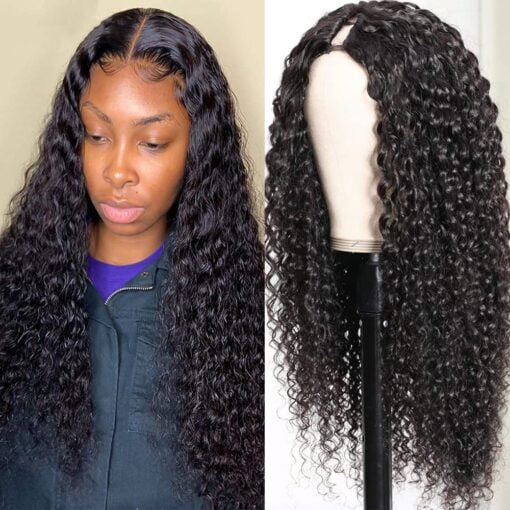 Ainmeys 26 Inch Curly V Part Wigs Brazilian Kinky Curly MI1602791