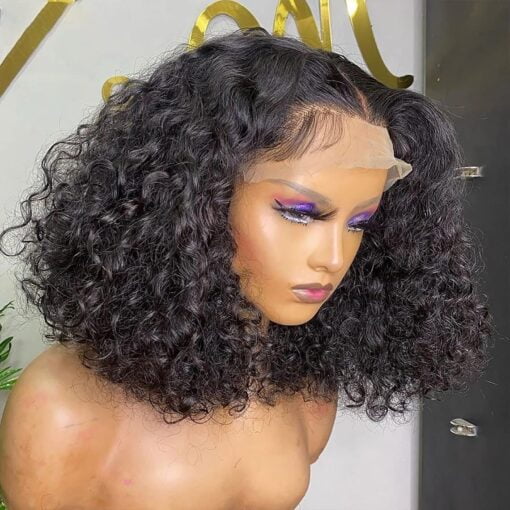 Amazon.Com: Bequeen Hair 14Inch Deep Wave Bob Wig Side Part MI1604641