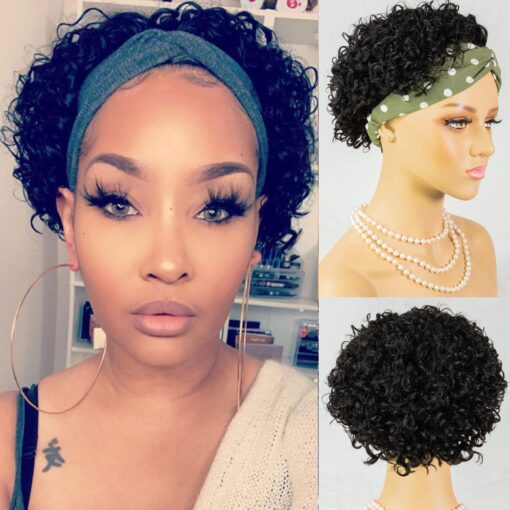 Amazon.Com: Headband Wigs For Women Black Women Short Curly Bob MI1606403