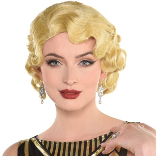 Amscan Blond Finger Wave Wig Halloween Costume Accessory For Women Women, One Size, Gatsby Party MI1611197