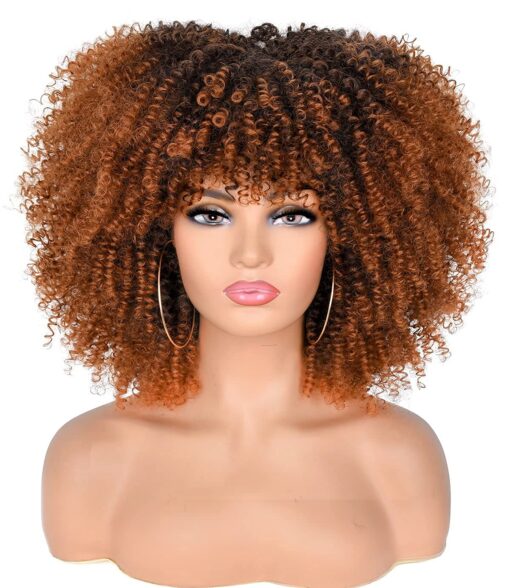 Annivia 14Inch Afro Kinky Curly Wig With Bangs For Women Russia MI1603288