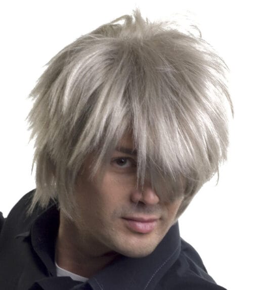 Ash Blonde Men'S Wig With Long Bangs MI1611895