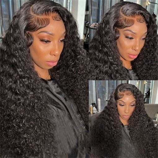 Atohallan 180% Density Hd Lace Front Wigs Human Hair Deep Wave Wig 13X6 Lace Frontal Wigs Human Hair 24 Inch Curly Wigs For Women Black Women Pre Plucked MI1603857