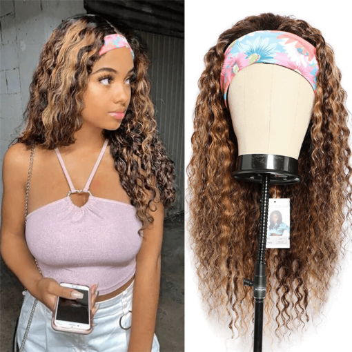 Beauhair 14 Inch Ombre Highlight Headband Wigs Human Hair MI1604583