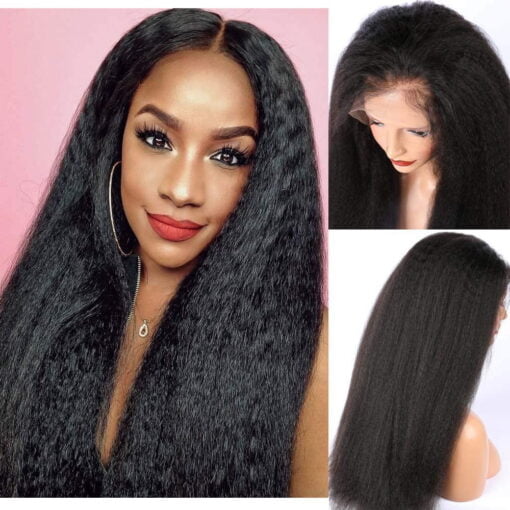 Beauhair Kinky Straight Lace Front Wigs Human Hair,Coarse MI1604451