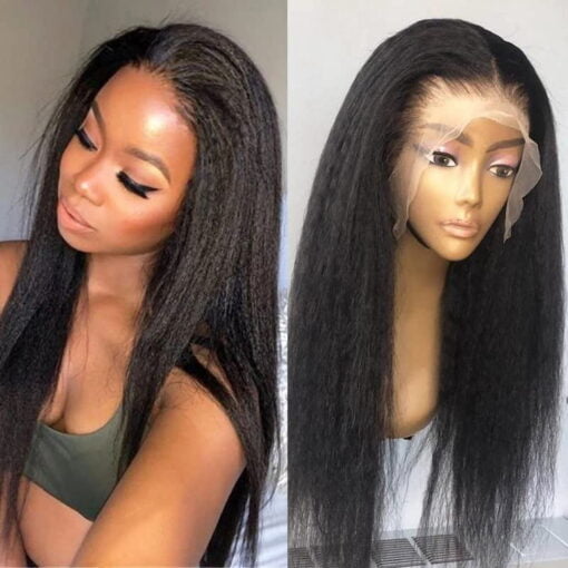 Beauhair Kinky Straight Lace Front Wigs Human Hair,Yaki MI1602577