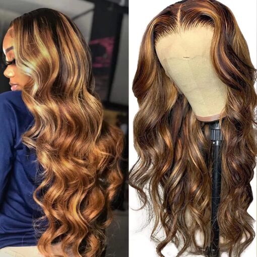 Bele Highlight 4/27 Color Body Wave Human Hair Wigs Ombre MI1603603