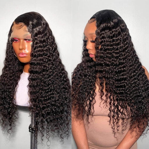 Best Human Hair Wigs Deep Wave 136 Deep Part Lace Front Wig MI1605784