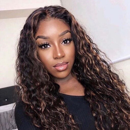 Bidobibo Lace Front Wigs Human Hair Fluffy Wave Lace Part Wig Pure Color Nature Curly Synthetic Heat Resistant Weave Full Wigs For Women Women MI1605640