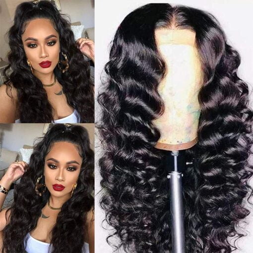 Binf Lace Front Wigs 13X4 Loose Human Hair Brazilian Virgin MI1604492