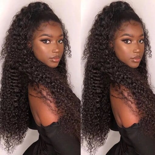 Black Deep Kinky Curly 360 Lace Frontal Latisha Wig MI1607744