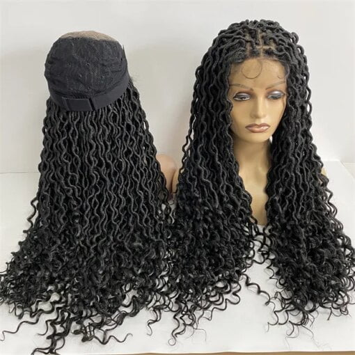 Black Wavy Synthetic Hair Wig 30In Long Soft Lace Frontal MI1603678