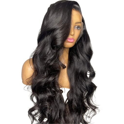 Black Wigs Human Hair Front Lace Large Wave Wig Women'S MI1611753