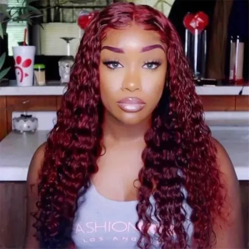 Blackbeauty Hair 99J Wig Deep Wave Wig Lace Closure Wig 13X4 MI1610962