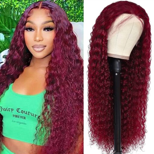 Blackbeauty Hair Deep Wave 99J 13X4Lace Front Wig MI1610965