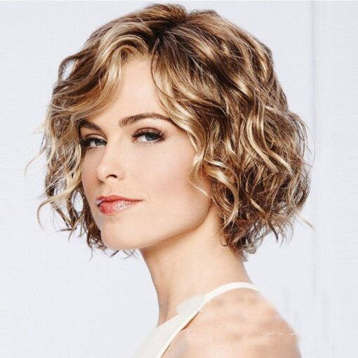 Blonde Curly Short Wigs With Bangs Super X Studio MI1605999