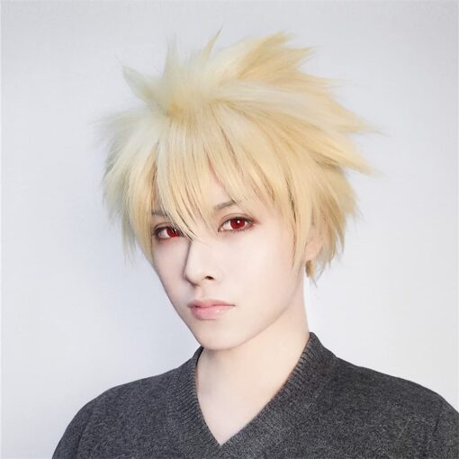 Blonde Spiky Short Wig For Women Men Boys Cosplay Short Blonde Wig MI1610721