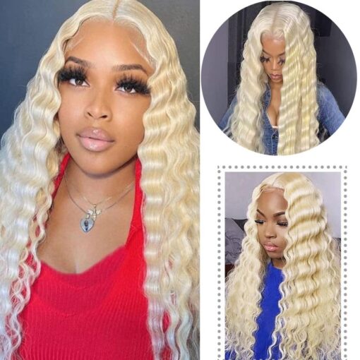 Blonde Wig Loose Deep Wave Wigs 30 Inch Synthetic Curly Wig MI1603694