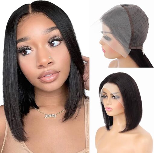 Bob Wig Human Hair 13X4 Frontal Lace Wig Short Bob Wigs For Women Women Lace Front Wigs Human Hair Pre Plucked Natural Hairline With Baby Hair Brazilian MI1602087