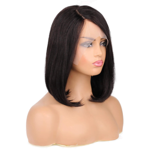 Bob Wig Right Side Part Human Hair Straight L Part Glueless MI1604834