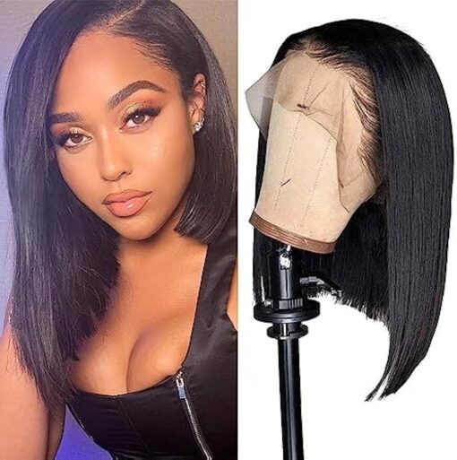 Bob Wig Wear And Go Glueless Wigs Brazilian Virgin Bob Wig Human Hair With Baby Hair 180 Density 13X4 Lace Front Wigs Human Hair Pre Plucked Glueless MI1605308