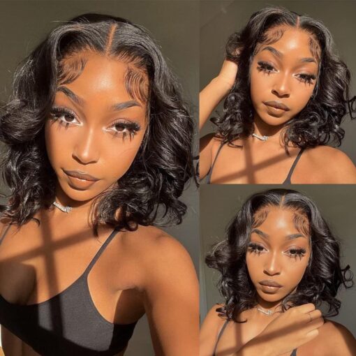 Body Wave 13X4 Hd Lace Front Wigs Human Hair Short Bob Ocean MI1603666