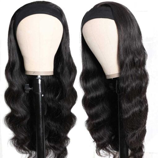 Body Wave Headband Wig Glueless Human Hair Wigs For Women Black MI1605943