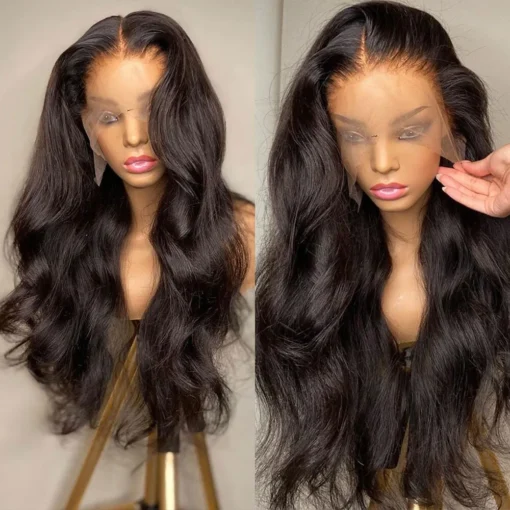 Body Wave Human Hair Lace Closure Wig 34 Inch Frontal Wig MI1606116