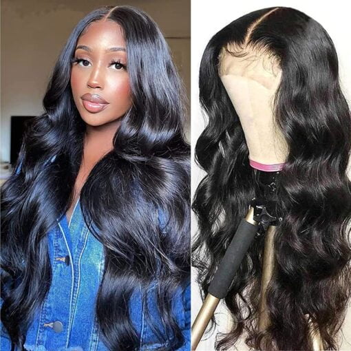 Body Wave Lace Front Wigs Human Hair 180 Density Brazilian MI1602699