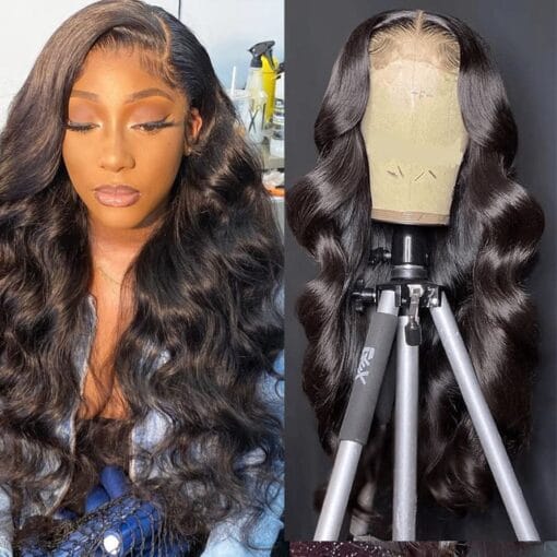 Body Wave Lace Front Wigs Human Hair 180% Density Brazilian MI1607551