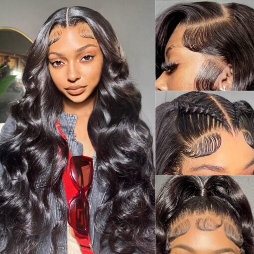 Body Wave Lace Front Wigs Human Hair Pre Plucked 13X4 Hd MI1603609