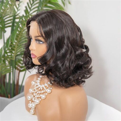 Body Wave Short Bob Wig Human Hair Side Part Lace Wigs For Women Women Prepluck Brazilian Black Hair 13X4 Lace Front 4X4 Closure Wig MI1603649