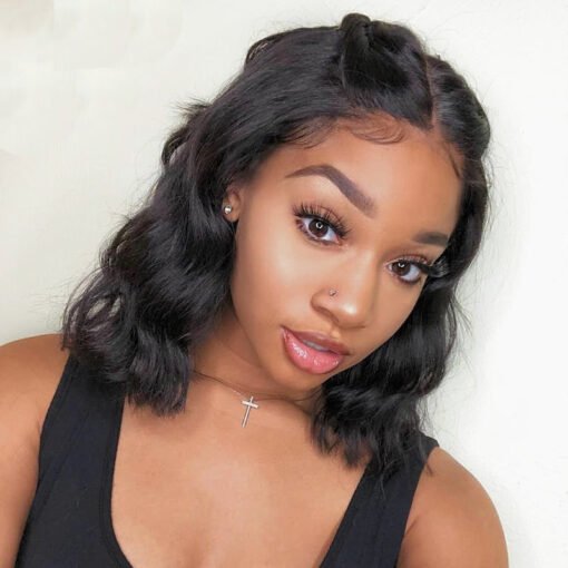 Body Wave Short Lace Front Wigs African American Human Hair MI1603665