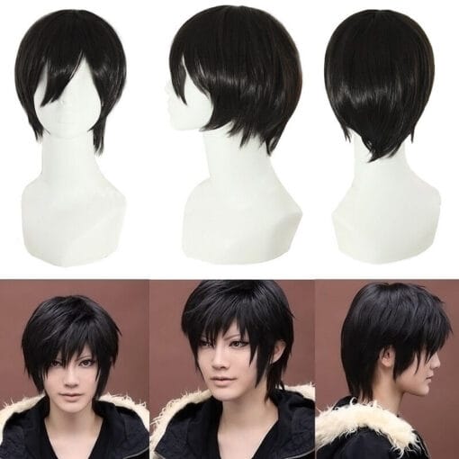 Boy'S Men'S Kylin Black Hair Wig Mens Male Black Short Hair Cosplay Anime Ss MI1611568