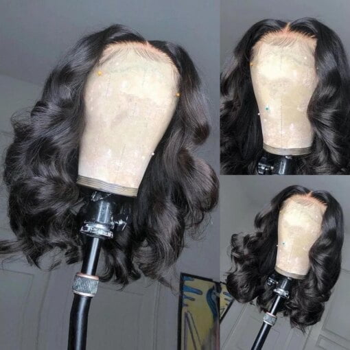 Brazilian Body Wave Human Hair Bob Wig Water Wave Frontal, 6 MI1604675