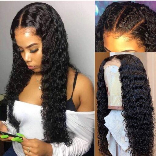 Brazilian Deep Wave Human Hair Lace Front Wigs Pre Hungary MI1602903