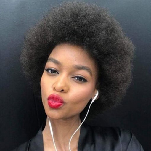 Brazilian Human Hair Wig For Women Black Women Bouncy Short Afro Kinky Curly Wigs 12A MI1603578